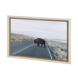 Bison Crossing by Chelsea Victoria a Hand Embelished Textured Framed Photo Art Print Matted under Gl from Mercana - Luna Furniture