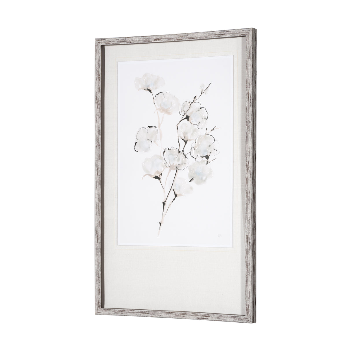 Summer Cotton III by Chris Paschke a Hand Embellished Textured Framed Art Print Matted under Glass from Mercana - Luna Furniture