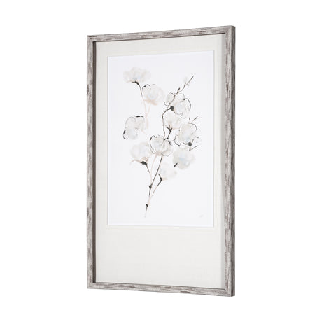 Summer Cotton III by Chris Paschke a Hand Embellished Textured Framed Art Print Matted under Glass from Mercana - Luna Furniture
