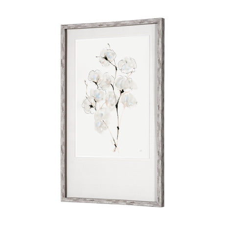 Summer Cotton IV by Chris Paschke a Hand Embellished Textured Framed Art Print Matted under Glass from Mercana - Luna Furniture