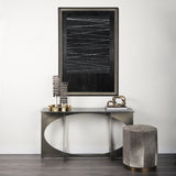 OM-Silver Lines by Studio M a handmade Original Framed Artwork under Glass from Mercana - Luna Furniture