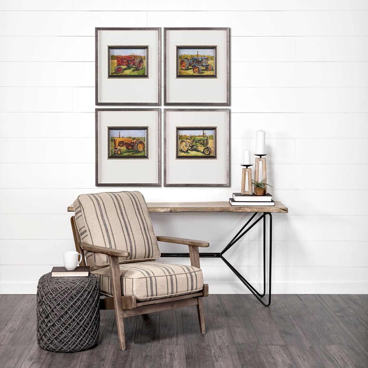 Rustic Tractors IV by Mercana Studio a Hand Embellished Textured Framed Art Print Matted under Glass from Mercana - Luna Furniture