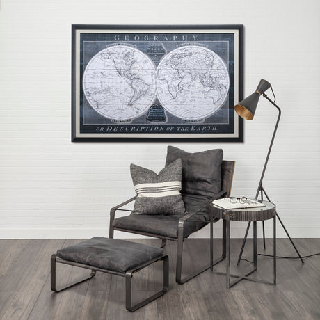 Old World Globe by Mercana Studio a Hand Embellished Textured Framed Art Print Matted under Glass from Mercana - Luna Furniture
