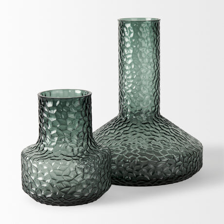 Jolene 7" Green Waterglass Glass Vase from Mercana - Luna Furniture