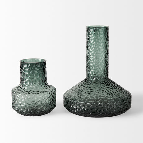 Jolene 11.8" Green Waterglass Glass Vase from Mercana - Luna Furniture