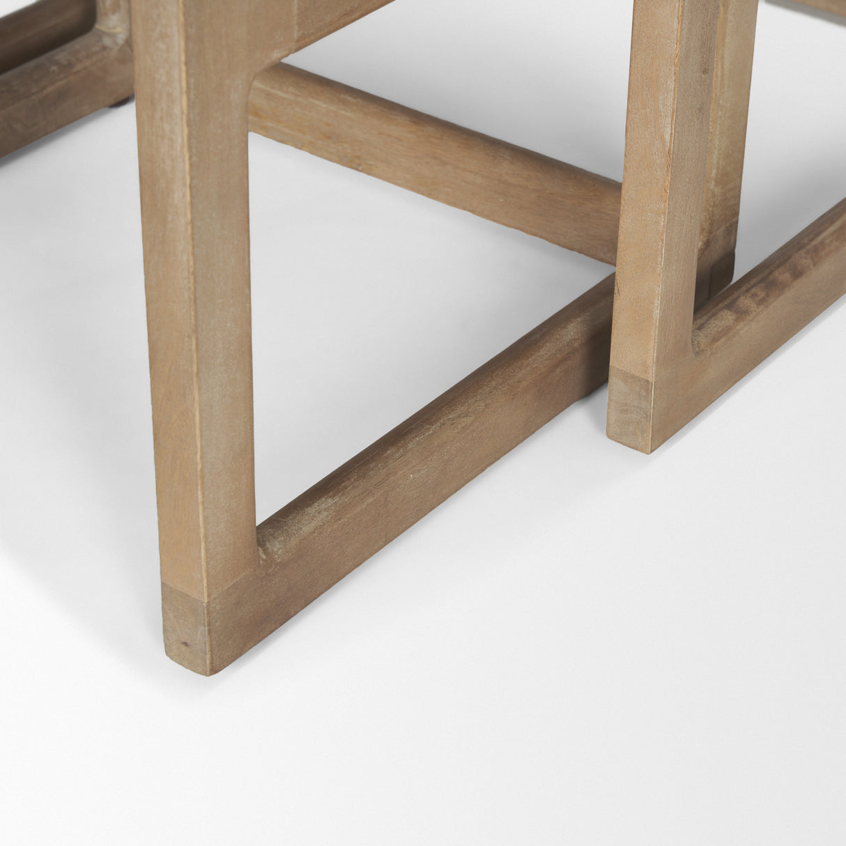 Grier Set of 2 Light Brown Solid Wood w/ Cane Nesting Accent Tables from Mercana - Luna Furniture