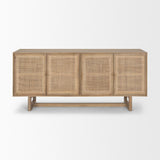 Grier 72" Light Brown Solid Wood W/ Cane Sideboard from Mercana - Luna Furniture