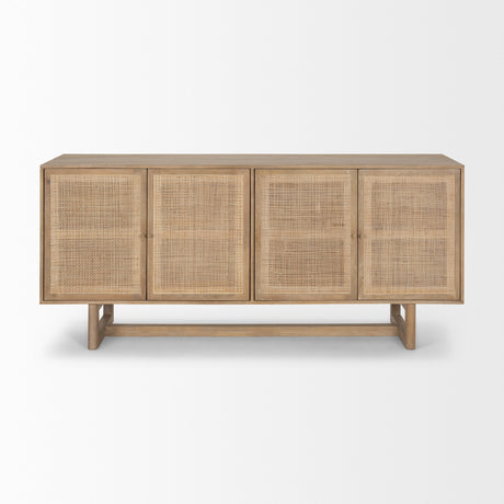 Grier 72" Light Brown Solid Wood W/ Cane Sideboard from Mercana - Luna Furniture