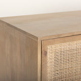 Grier 72" Light Brown Solid Wood W/ Cane Sideboard from Mercana - Luna Furniture