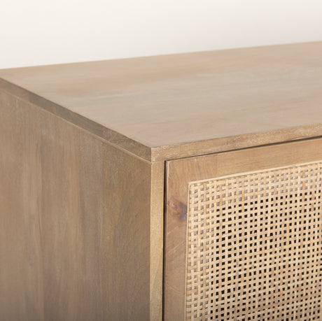 Grier 72" Light Brown Solid Wood W/ Cane Sideboard from Mercana - Luna Furniture