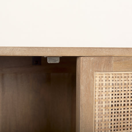 Grier 72" Light Brown Solid Wood W/ Cane Sideboard from Mercana - Luna Furniture