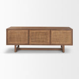 Grier 65" Medium Brown Wood W/ Cane Media Console from Mercana - Luna Furniture