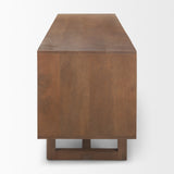 Grier 65" Medium Brown Wood W/ Cane Media Console from Mercana - Luna Furniture