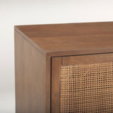 Grier 65" Medium Brown Wood W/ Cane Media Console from Mercana - Luna Furniture