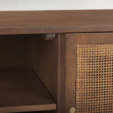 Grier 65" Medium Brown Wood W/ Cane Media Console from Mercana - Luna Furniture
