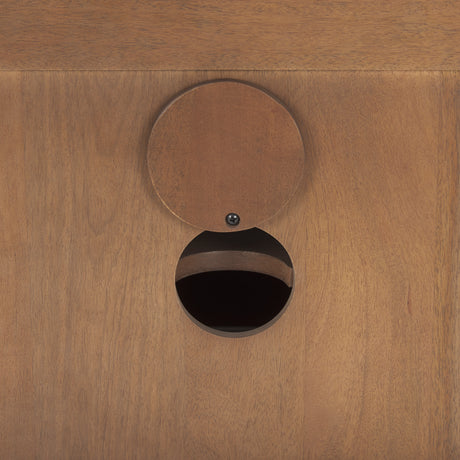 Grier 65" Medium Brown Wood W/ Cane Media Console from Mercana - Luna Furniture