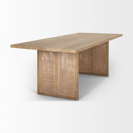 Grier 84" Light Brown Wood w/ Cane Dining Table from Mercana - Luna Furniture