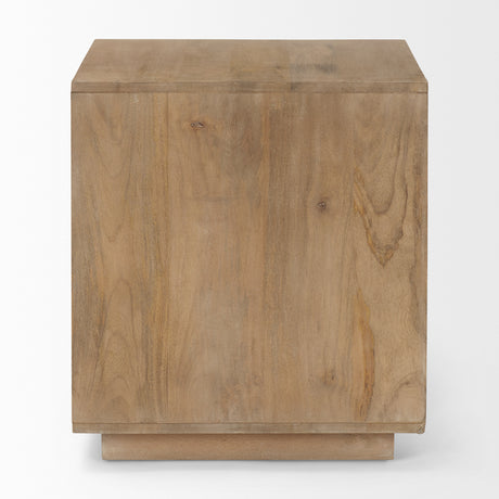 Grier Light Brown Wood w/ Cane End Table from Mercana - Luna Furniture