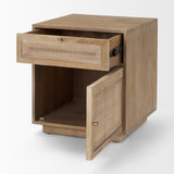 Grier Light Brown Wood w/ Cane End Table from Mercana - Luna Furniture
