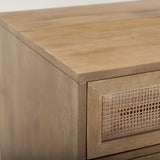 Grier Light Brown Wood w/ Cane End Table from Mercana - Luna Furniture