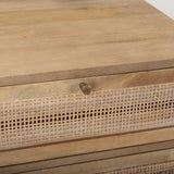 Grier Light Brown Wood w/ Cane End Table from Mercana - Luna Furniture