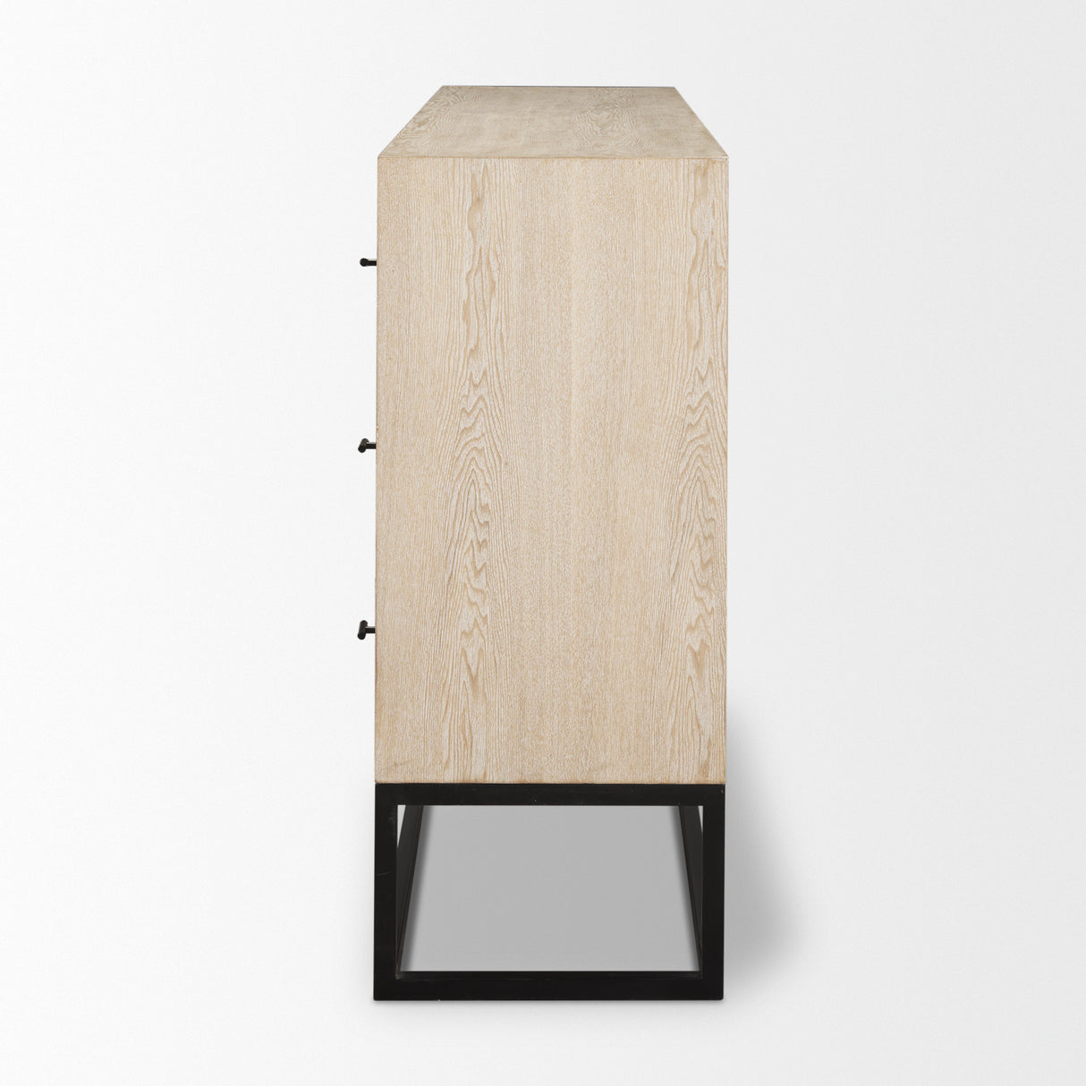 Ciara 6 Drawer Beige Fir Veneer w/ Black Metal Sideboard from Mercana - Luna Furniture