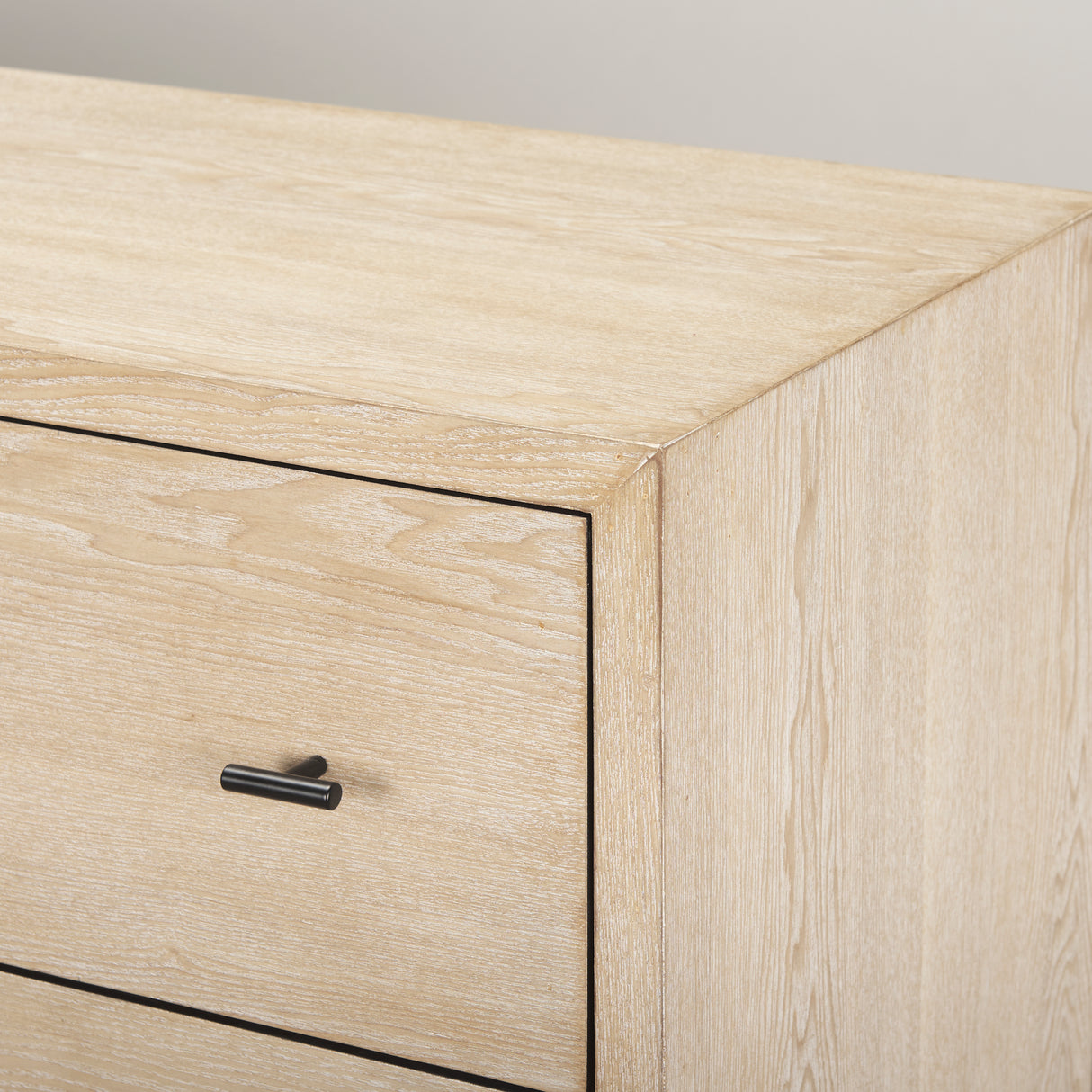 Ciara 6 Drawer Beige Fir Veneer w/ Black Metal Sideboard from Mercana - Luna Furniture