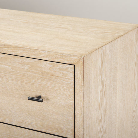 Ciara 6 Drawer Beige Fir Veneer w/ Black Metal Sideboard from Mercana - Luna Furniture