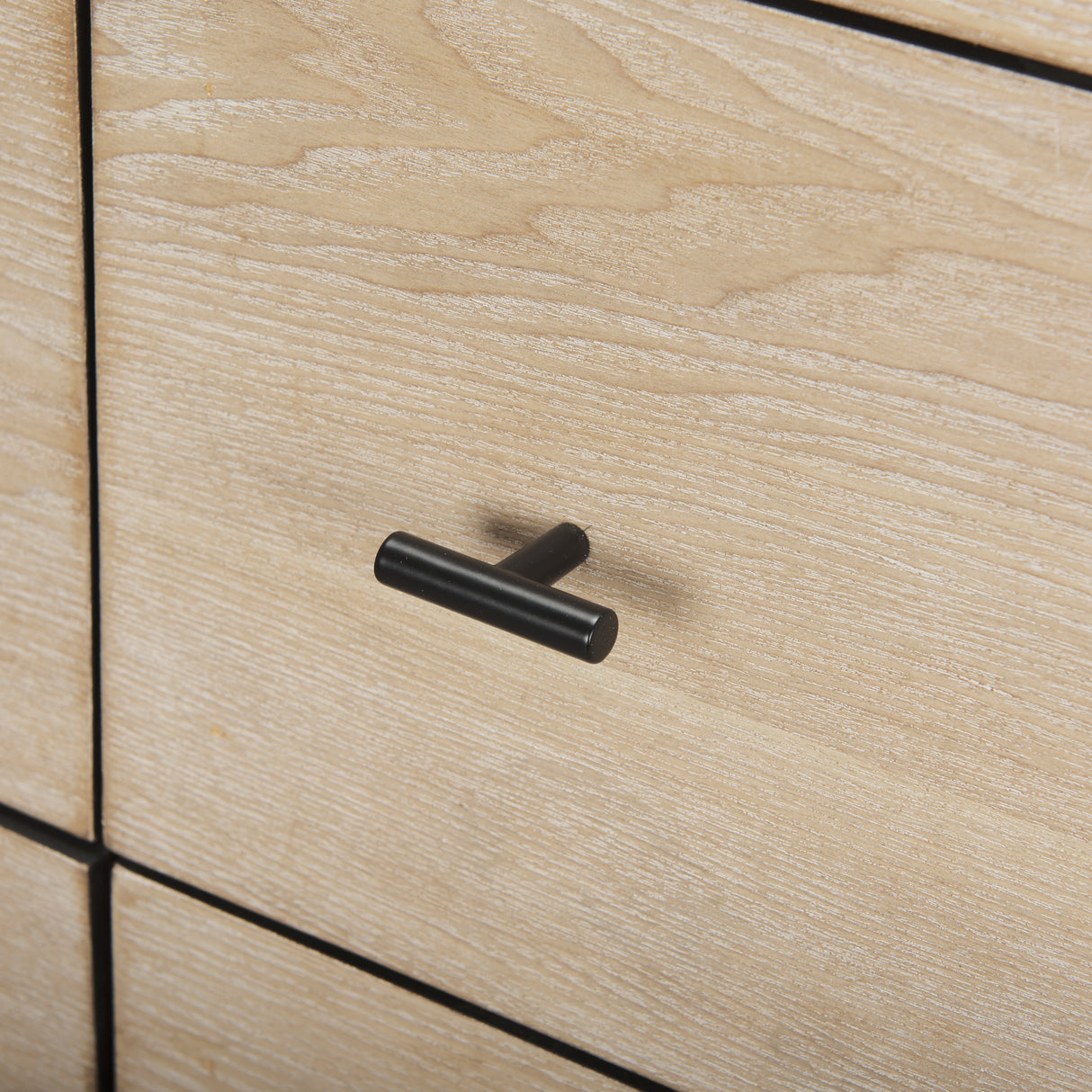 Ciara 6 Drawer Beige Fir Veneer w/ Black Metal Sideboard from Mercana - Luna Furniture
