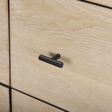 Ciara 6 Drawer Beige Fir Veneer w/ Black Metal Sideboard from Mercana - Luna Furniture