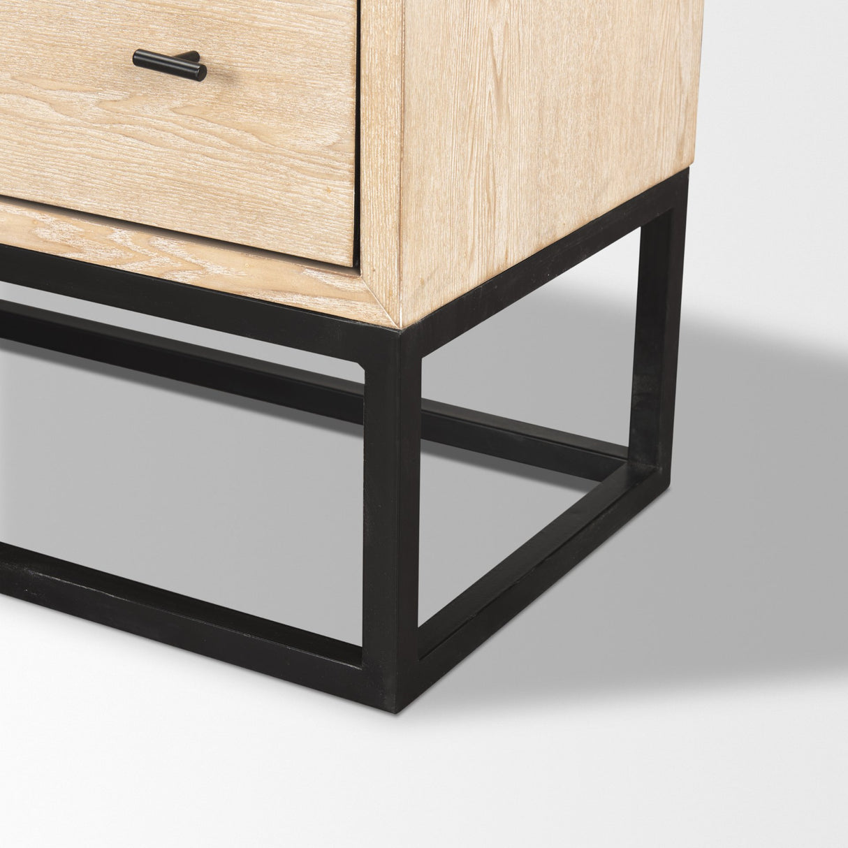 Ciara 6 Drawer Beige Fir Veneer w/ Black Metal Sideboard from Mercana - Luna Furniture
