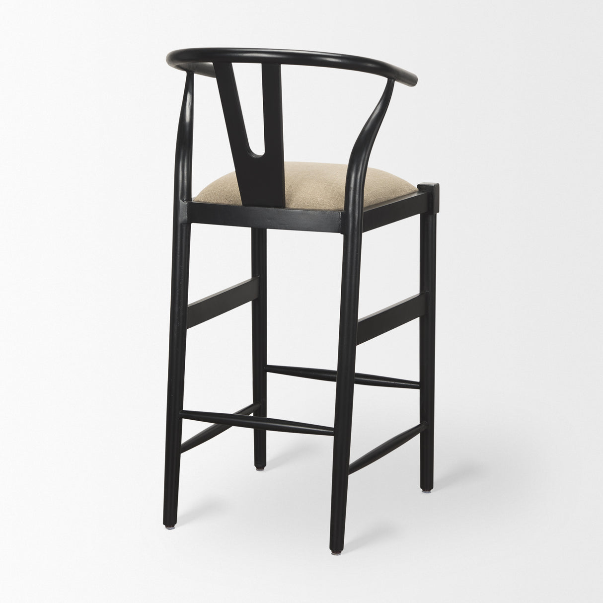 Trixie Black Wood Frame w/ Dark Taupe Fabric Seat Bar Stool from Mercana - Luna Furniture