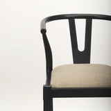 Trixie Black Wood Frame w/ Dark Taupe Fabric Seat Bar Stool from Mercana - Luna Furniture