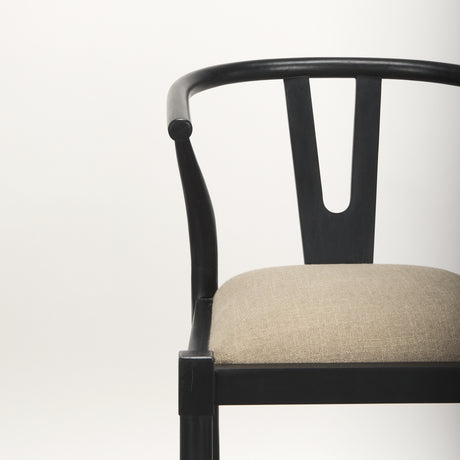 Trixie Black Wood Frame w/ Dark Taupe Fabric Seat Bar Stool from Mercana - Luna Furniture
