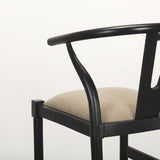 Trixie Black Wood Frame w/ Dark Taupe Fabric Seat Bar Stool from Mercana - Luna Furniture