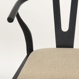 Trixie Black Wood Frame w/ Dark Taupe Fabric Seat Bar Stool from Mercana - Luna Furniture
