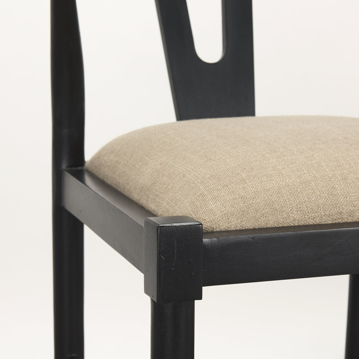 Trixie Black Wood Frame w/ Dark Taupe Fabric Seat Bar Stool from Mercana - Luna Furniture