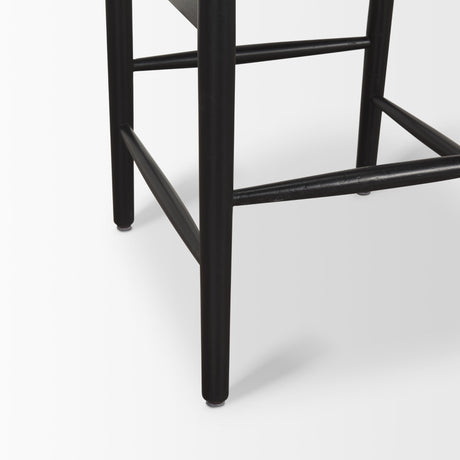 Trixie Black Wood Frame w/ Dark Taupe Fabric Seat Bar Stool from Mercana - Luna Furniture