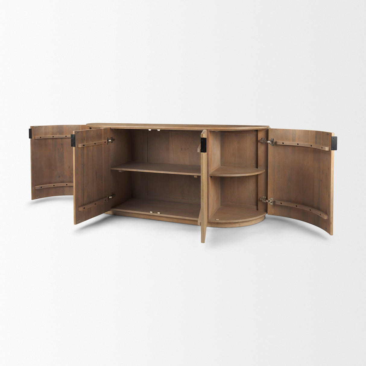 Terra Light Brown Wood Fluted Sideboard from Mercana - Luna Furniture