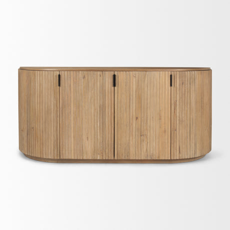 Terra Light Brown Wood Fluted Sideboard from Mercana - Luna Furniture