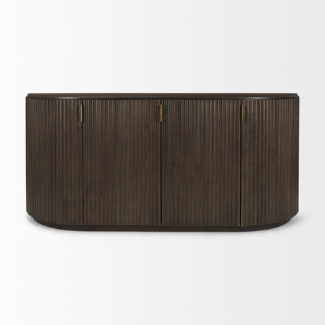 Terra 72L x 18W x 32H Dark Brown Wood Fluted Sideboard from Mercana - Luna Furniture