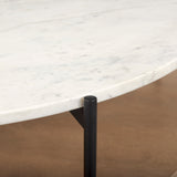 Larkin Marble Top w/ Brown Wood Shelf Round Coffee Table from Mercana - Luna Furniture