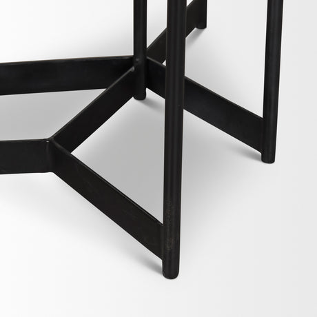 Larkin Marble & Dark Brown Wood Tabletop Nesting End/Side Tables from Mercana - Luna Furniture