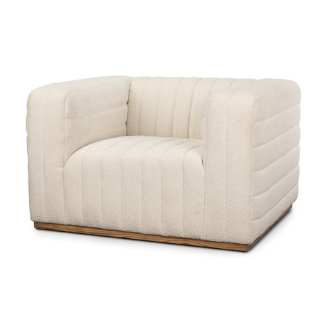 Ricciardo Cream Boucle Upholstered Arm Chair from Mercana - Luna Furniture