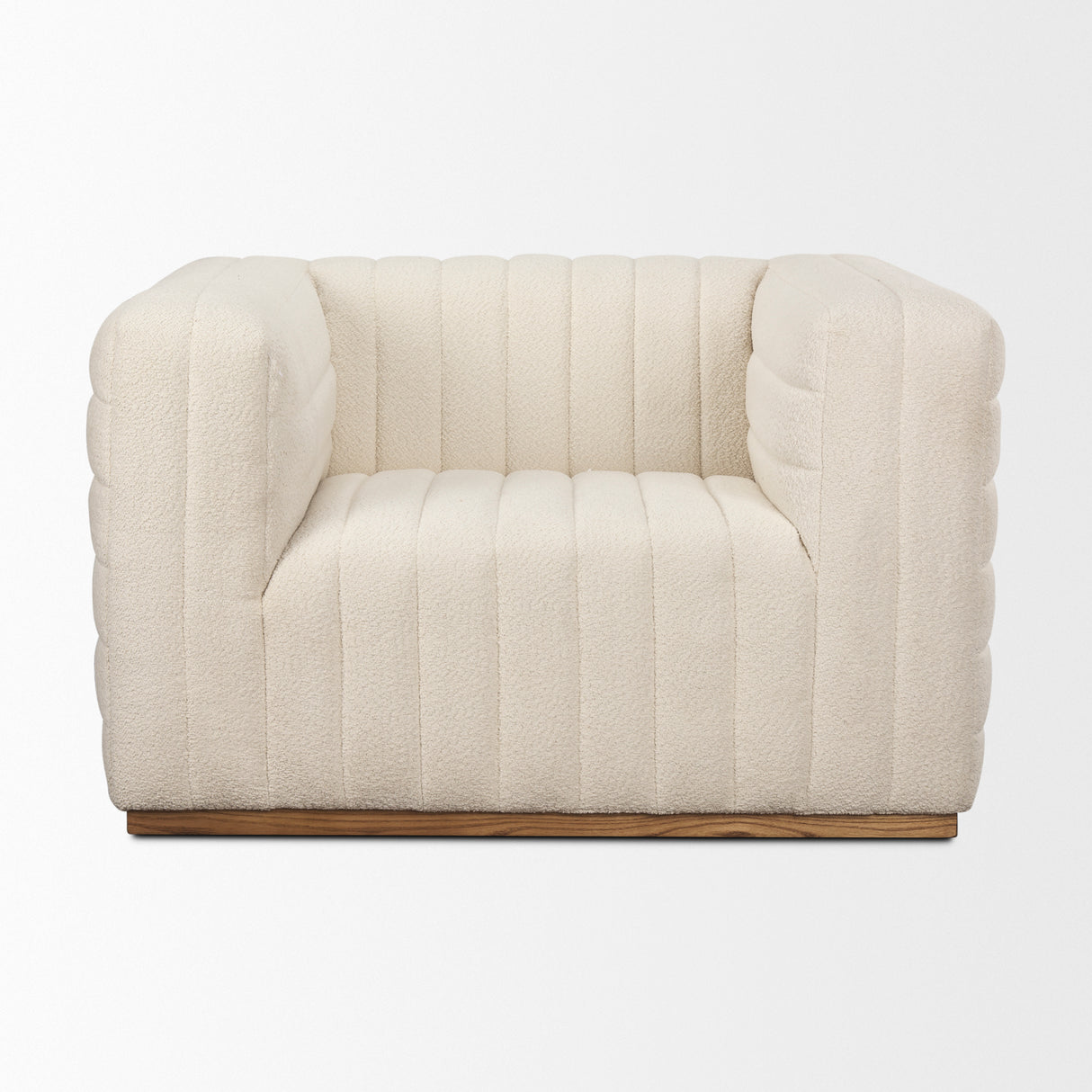 Ricciardo Cream Boucle Upholstered Arm Chair from Mercana - Luna Furniture
