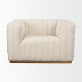 Ricciardo Cream Boucle Upholstered Arm Chair from Mercana - Luna Furniture