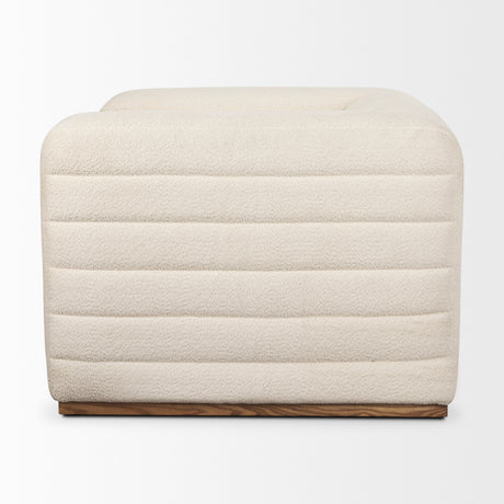 Ricciardo Cream Boucle Upholstered Arm Chair from Mercana - Luna Furniture
