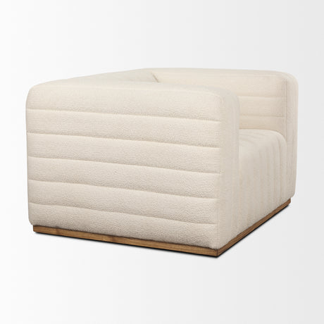 Ricciardo Cream Boucle Upholstered Arm Chair from Mercana - Luna Furniture