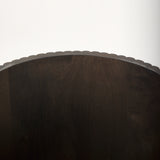 Terra 18L x 18W x 22H Dark Brown Wood Fluted Round Side Table from Mercana - Luna Furniture
