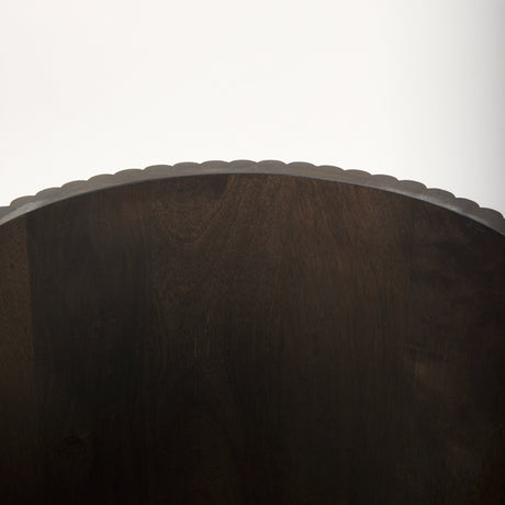 Terra 18L x 18W x 22H Dark Brown Wood Fluted Round Side Table from Mercana - Luna Furniture